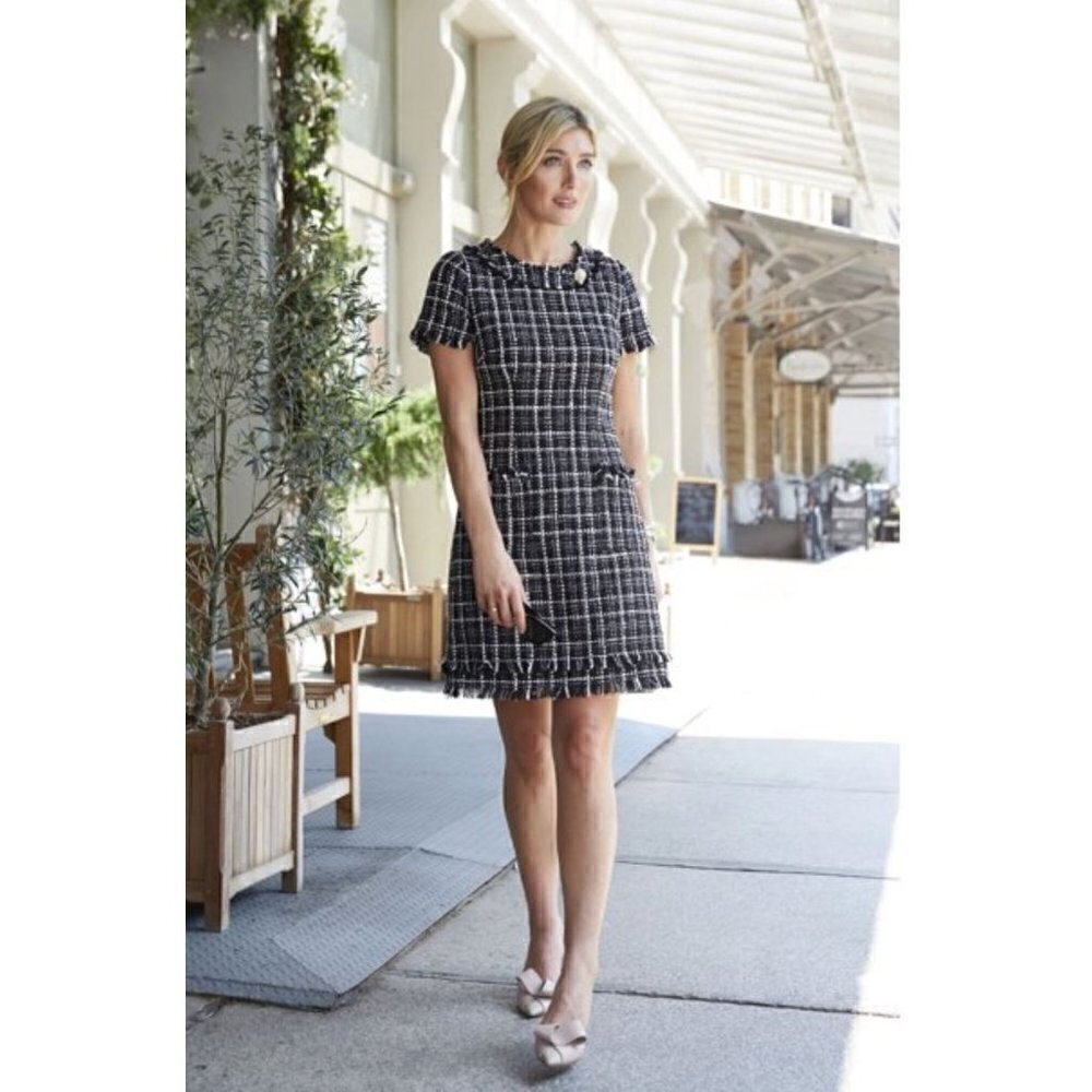 NEW Harper Rose Women's Tweed Shift Dress Black/Blush Career wear MSRP $138